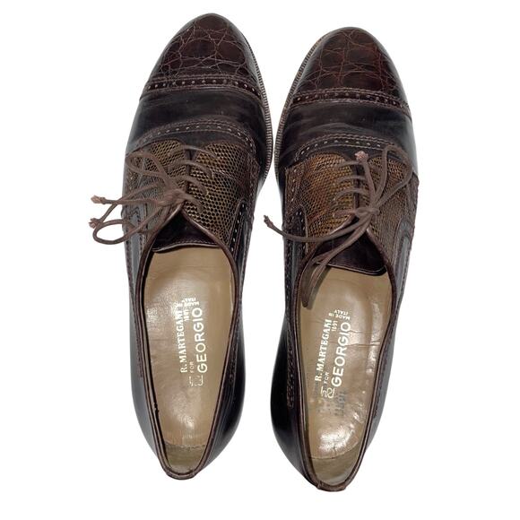 Romano Martegani for Georgio Brown Snakeskin Derby Shoes   Size: 11.5M